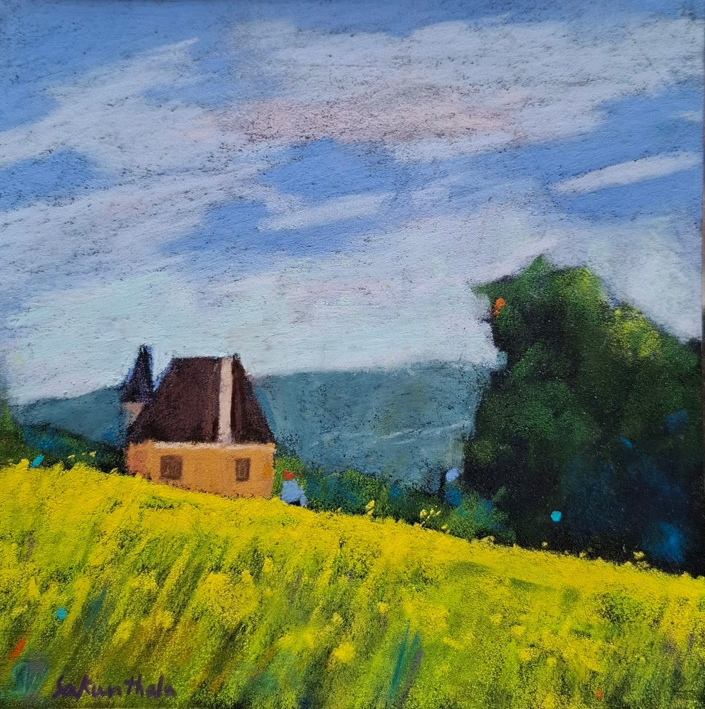 Yellow Field  with House