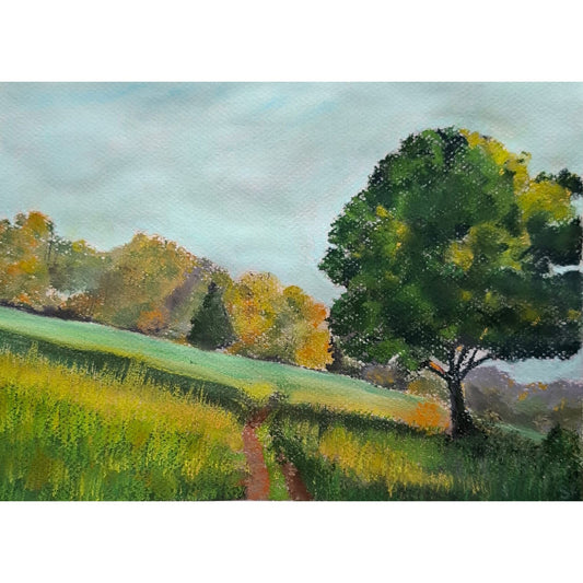 A path's Companion - Soft Pastel , Original Art - 9x12" with margin