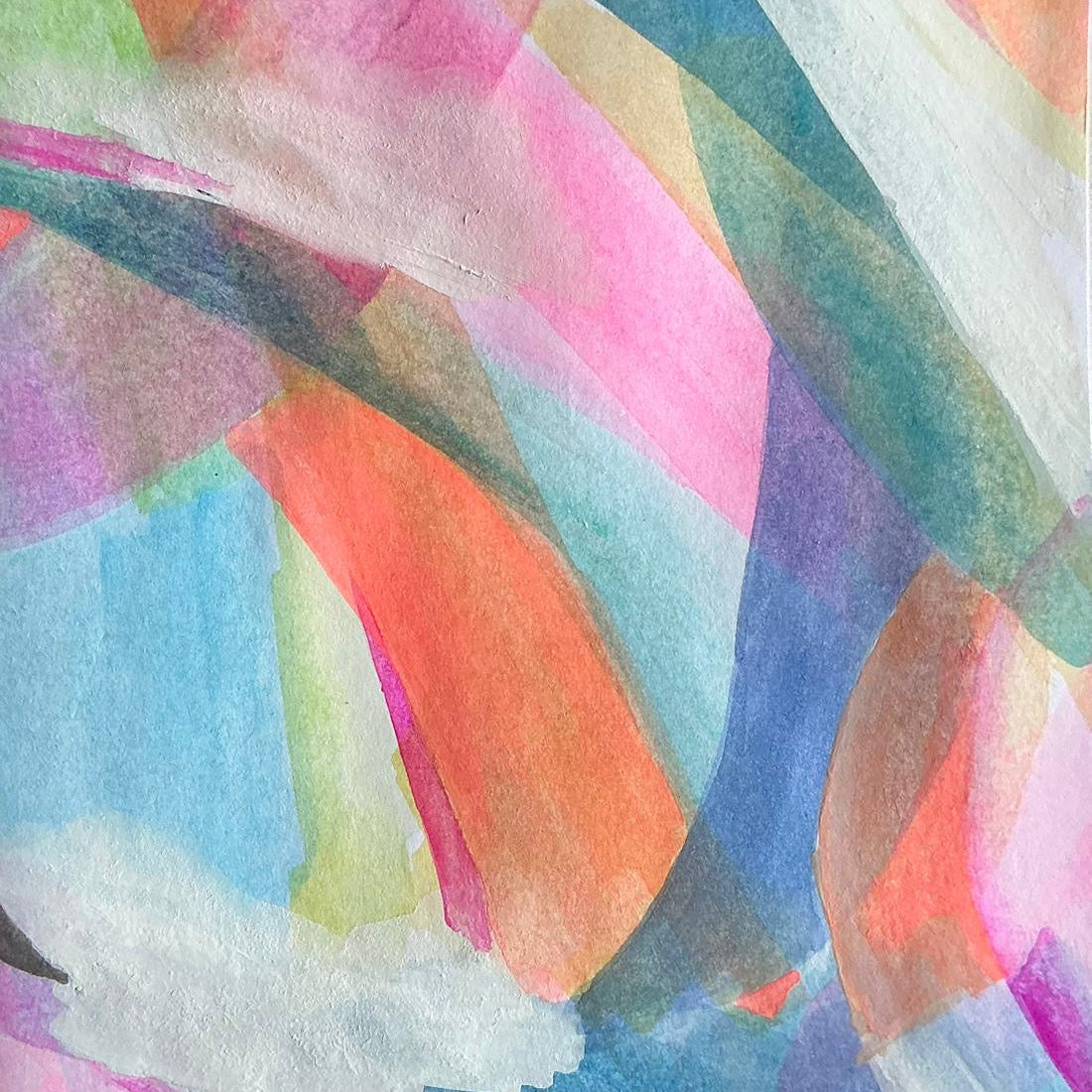Colorful abstract watercolor painting with swirling patterns